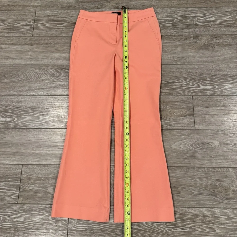 J.Crew Hayden 2T Bright Coral Peach Dress Pants Tailored Flare Preppy‎ Office